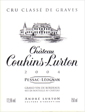 étiquette château Couhins-Lurton blanc 2004
