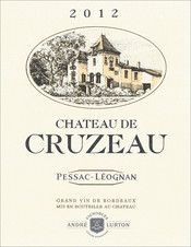 étiquette château de Cruzeau rouge 2012