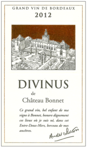 étiquette Divinus de Château Bonnet rouge 2012