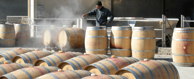 échaudage des barriques château Bonnet